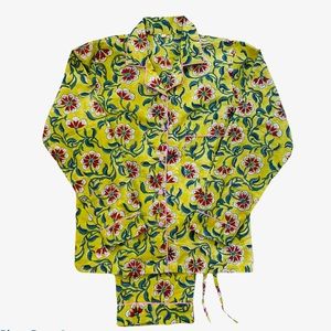 Block print summer cotton pjs pajamas
